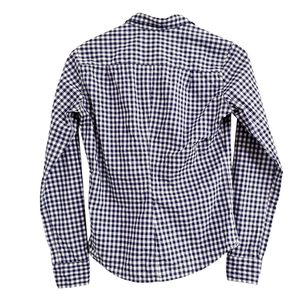 Frank & Eileen Barry Blue Gingham Button Front Top XS - Picture 5 of 13